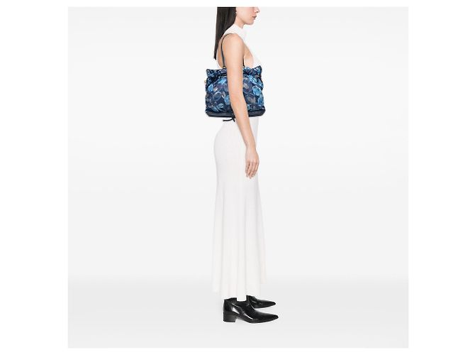 Bucket Borsa a secchiello Louis Vuitton Limited Edition Monogram Nylon Ikat Noefull MM Blu - vista 8