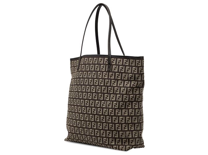 Borsa Tote Fendi Zucchino Canvas Marrone - vista 2