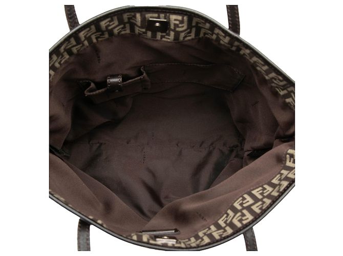 Borsa Tote Fendi Zucchino Canvas Marrone - vista 4