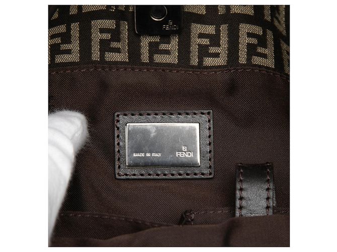 Borsa Tote Fendi Zucchino Canvas Marrone - vista 5