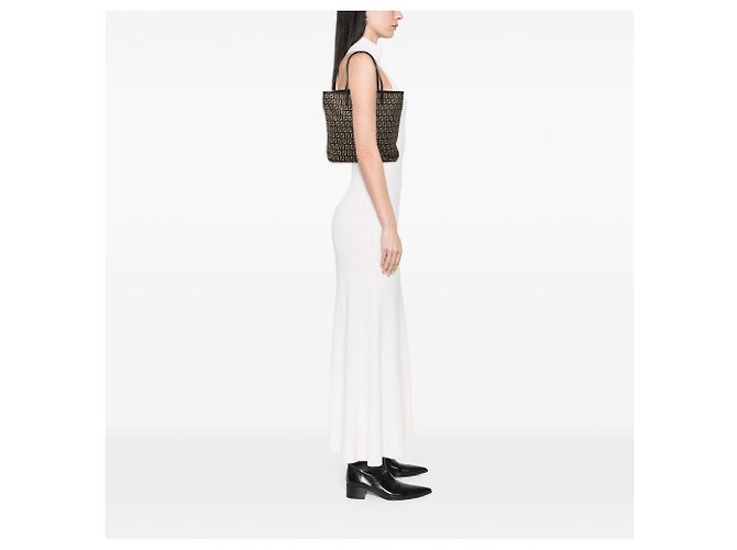 Borsa Tote Fendi Zucchino Canvas Marrone - vista 7