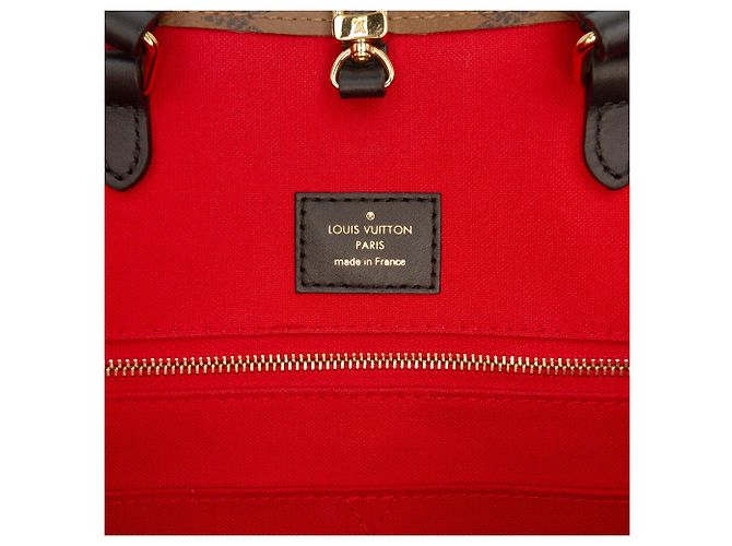 Borsa Satchel Louis Vuitton Monogram Reverse Giant OnTheGo MM Marrone - vista 5