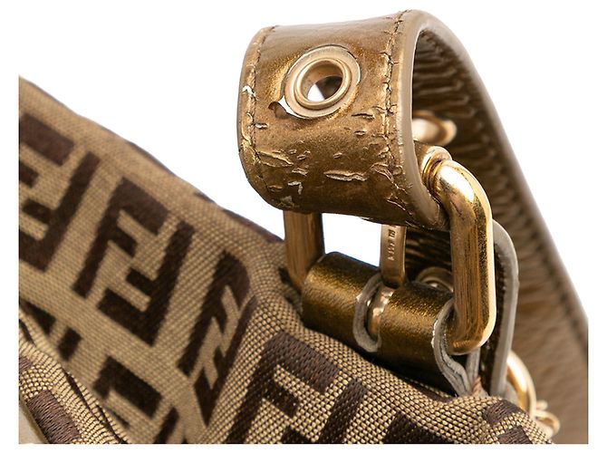 Borsa Tote Fendi Zucchino Canvas Superstar Beige - vista 10