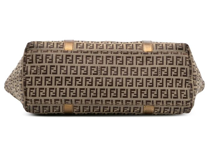 Borsa Tote Fendi Zucchino Canvas Superstar Beige - vista 3