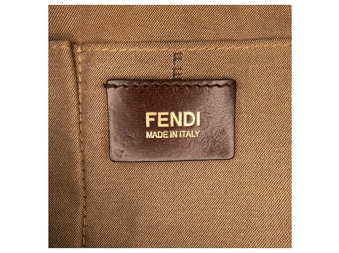 Borsa Tote Fendi Zucchino Canvas Superstar Beige - vista 5