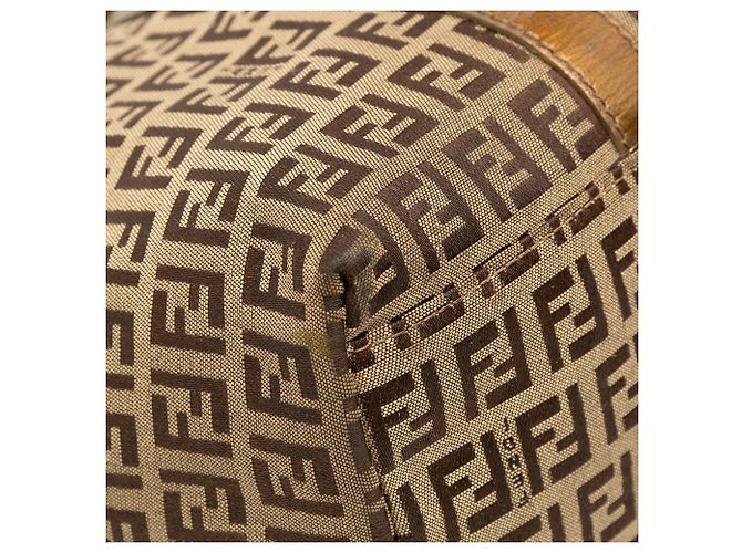 Borsa Tote Fendi Zucchino Canvas Superstar Beige - vista 7