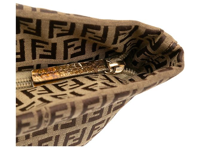 Borsa Tote Fendi Zucchino Canvas Superstar Beige - vista 8