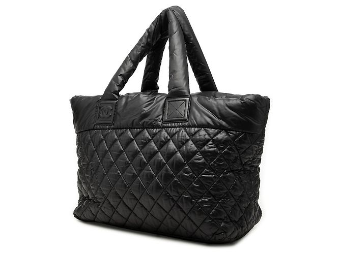 Borsa Tote reversibile Coco Cocoon in nylon trapuntato Large, Nera, Chanel Nero - vista 2