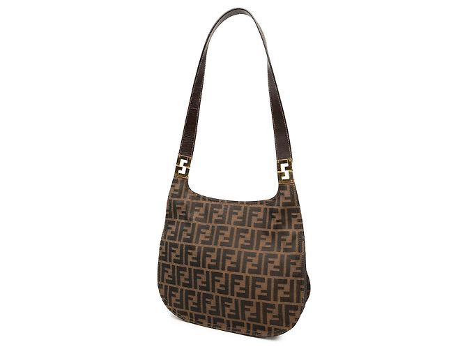 Borsa Hobo Fendi Zucca Canvas Marrone - vista 2