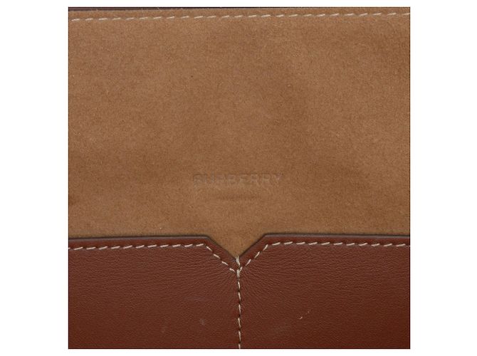 Borsa Satchel Burberry Medium in vitello morbido con tasca, Marrone - vista 5