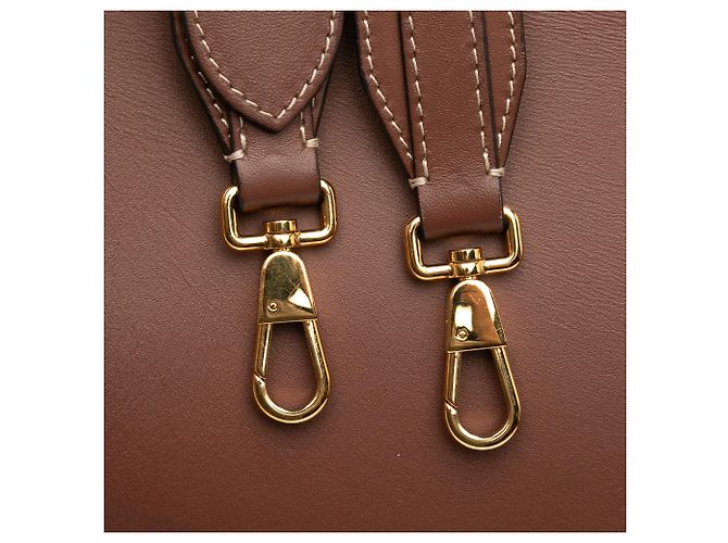 Borsa Satchel Burberry Medium in vitello morbido con tasca, Marrone - vista 7