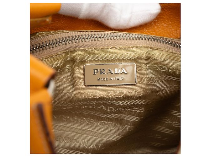 Prada Moon Schultertasche aus Canapa-Canvas mit Cinghiale-Besatz in Beige - Ansicht 5