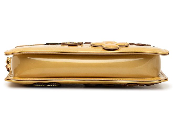 Borsa a tracolla Louis Vuitton Monogram Vernis Pochette Lexington Fleurs Gialla - vista 3