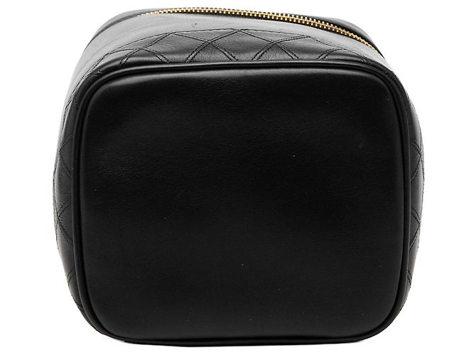 Vanity Beauty case Chanel CC in pelle di agnello nera Nero - vista 3