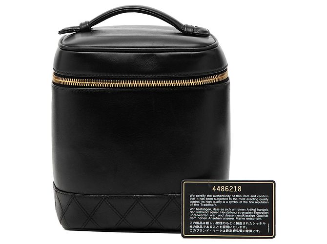 Vanity Beauty case Chanel CC in pelle di agnello nera Nero - vista 8