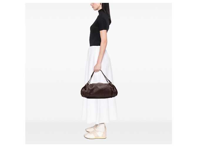 Brown Bottega Veneta Leather Side Pocket Shoulder Bag - view 7