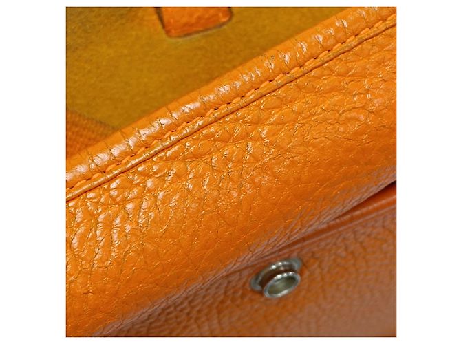 Borsa a tracolla Hermès Evelyne III 29 in pelle Clemence Orange - vista 11