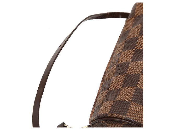 Borsa a mano Louis Vuitton Damier Ebene Papillon Pochette Marrone - vista 6