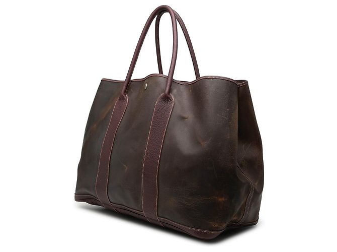Borsa Tote Garden Party 49 Hermès in Amazonia e Buffle Skipper Marrone - vista 2