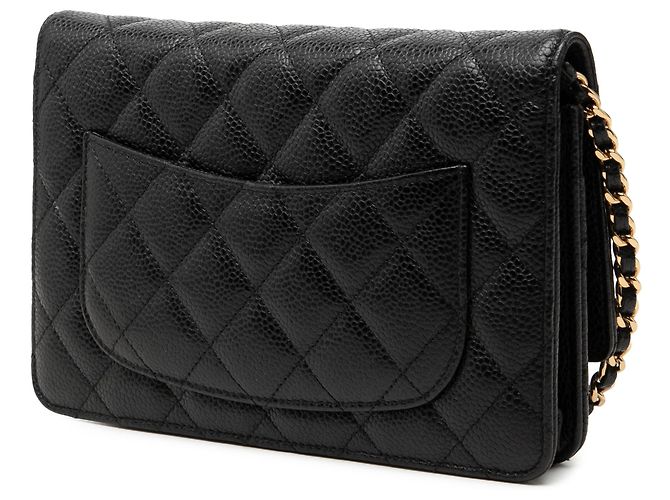 Borsa a tracolla Chanel CC Quilted Caviar Wallet on Chain Nera Nero - vista 2