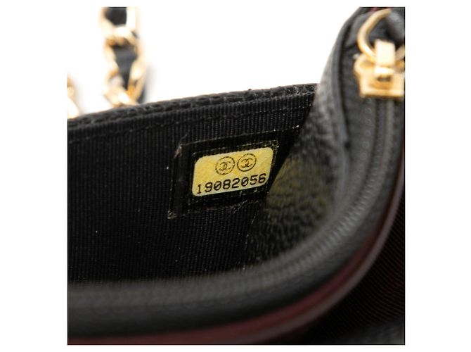 Borsa a tracolla Chanel CC Quilted Caviar Wallet on Chain Nera Nero - vista 6