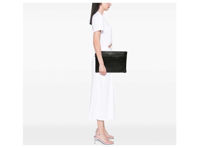 Clutch Document Case Bottega Veneta in Nappa Intrecciato nero - vista 8