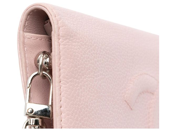 Borsa a tracolla Chanel CC Caviar Wallet On Chain Rosa - vista 10