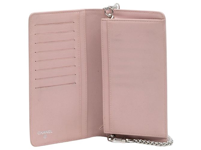Borsa a tracolla Chanel CC Caviar Wallet On Chain Rosa - vista 4