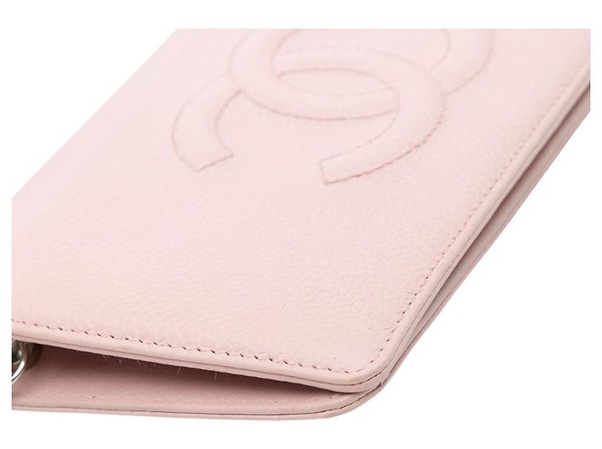 Borsa a tracolla Chanel CC Caviar Wallet On Chain Rosa - vista 9