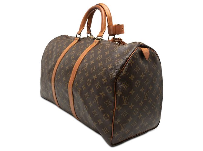 Borsa da viaggio Louis Vuitton Monogram Keepall 50 Marrone - vista 2