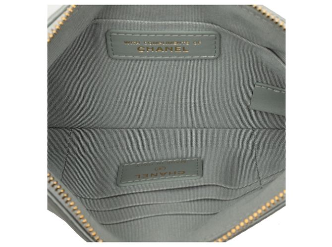 Borsa Clutch Chanel Small Satin 19 O Case VIP Zip Pouch Argento - vista 4