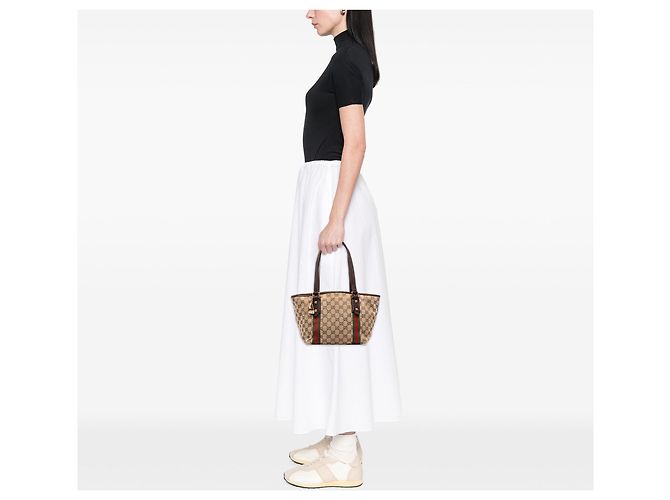 Borsa Tote Gucci GG Canvas Jolicoeur marrone - vista 8