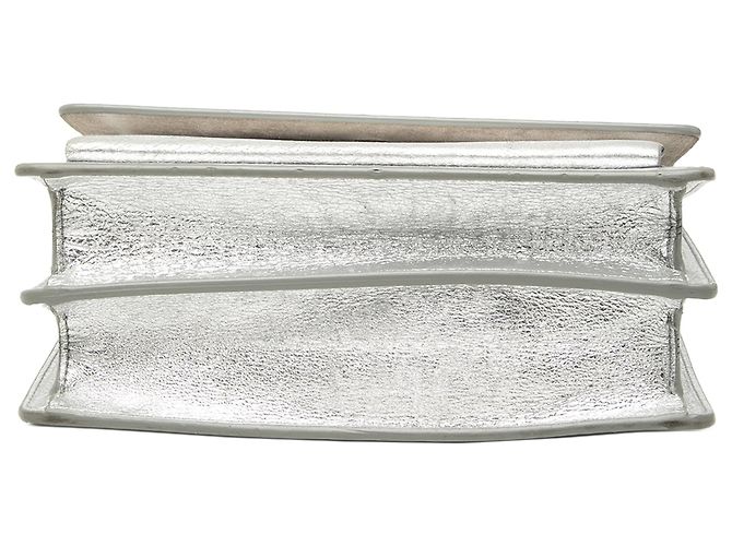 Autre Marque Borsa a tracolla Sunset Medium in pelle di vitello metallizzata argento con monogramma Saint Laurent - vista 3