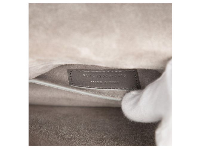 Autre Marque Borsa a tracolla Sunset Medium in pelle di vitello metallizzata argento con monogramma Saint Laurent - vista 6