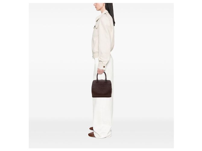 Borsa Louis Vuitton Epi Pont Neuf Brown Marrone - vista 11