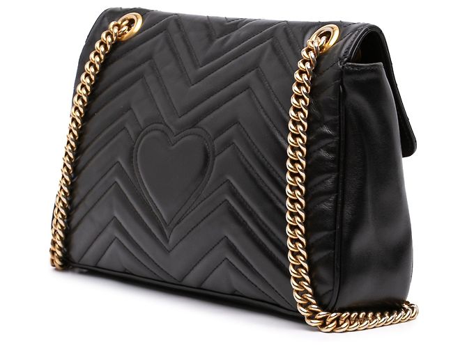 Borsa a tracolla Gucci Large GG Marmont Matelassé in pelle di vitello nera Nero - vista 2