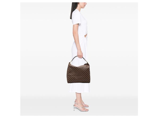 Bolso de hombro Louis Vuitton Damier Ebene Portobello GM marrón Castaño - vista 7