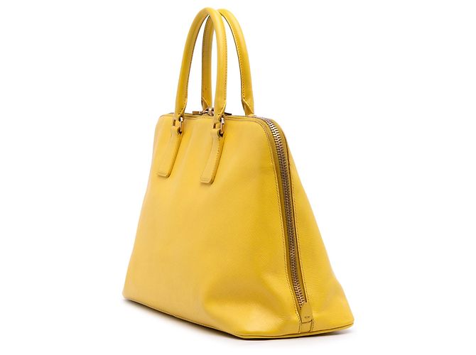 Borsa Prada Large Saffiano Lux Promenade Gialla Giallo - vista 2