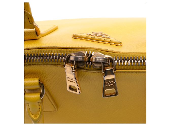 Borsa Prada Large Saffiano Lux Promenade Gialla Giallo - vista 7