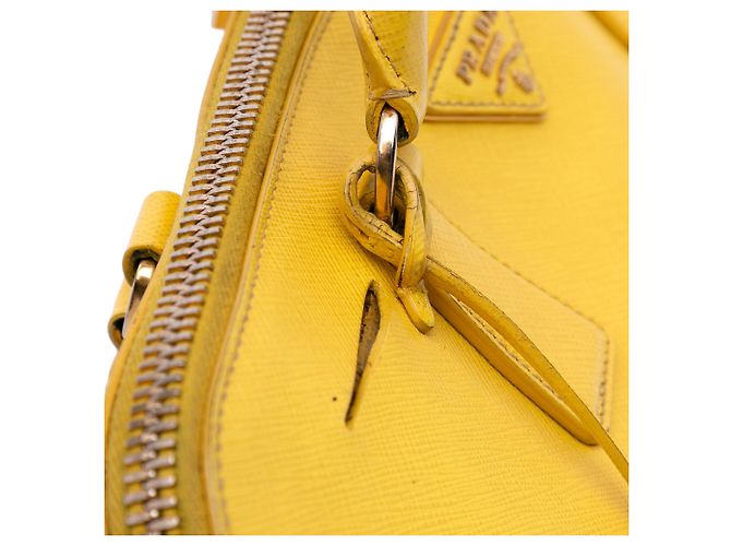 Borsa Prada Large Saffiano Lux Promenade Gialla Giallo - vista 8