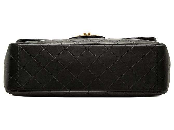Borsa a tracolla Chanel Maxi XL Classic Single Flap in pelle di agnello nera Nero - vista 3