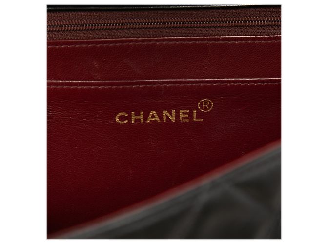Borsa a tracolla Chanel Maxi XL Classic Single Flap in pelle di agnello nera Nero - vista 5