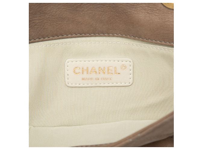Borsa a tracolla Chanel Small Quilted in pelle d'agnello e tweed marrone con catena - vista 5