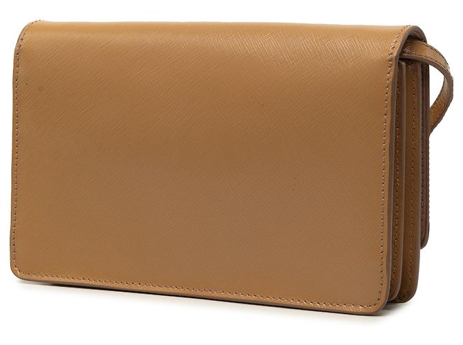 Borsa a tracolla Prada Saffiano Vernice marrone con portafoglio e tracolla - vista 2