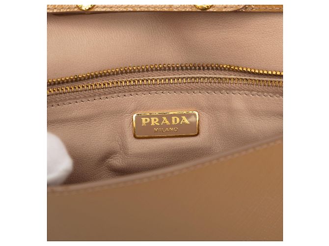 Borsa a tracolla Prada Saffiano Vernice marrone con portafoglio e tracolla - vista 5