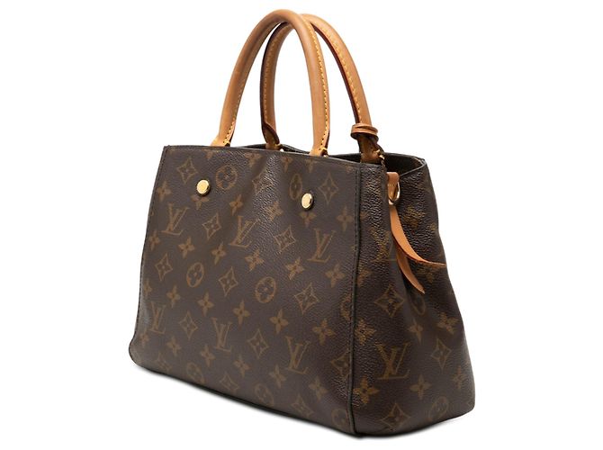 Bolsa Satchel Louis Vuitton Monogram Montaigne BB Castanha Marrom - vista 2