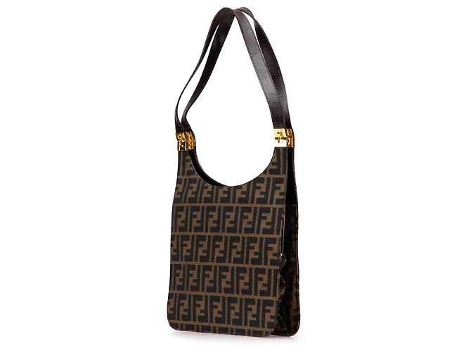 Brown Fendi Zucca Canvas Shoulder Bag - view 2