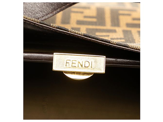 Brown Fendi Zucca Canvas Shoulder Bag - view 5