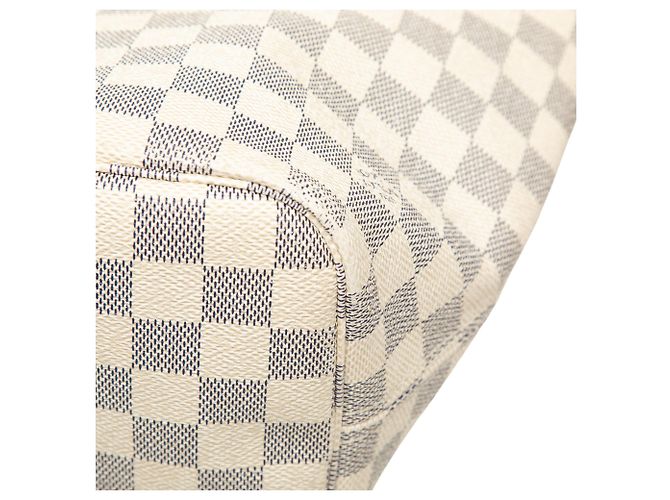 Borsa Tote Louis Vuitton Damier Azur Neverfull MM Bianca Bianco - vista 10