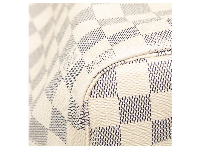 Borsa Tote Louis Vuitton Damier Azur Neverfull MM Bianca Bianco - vista 12